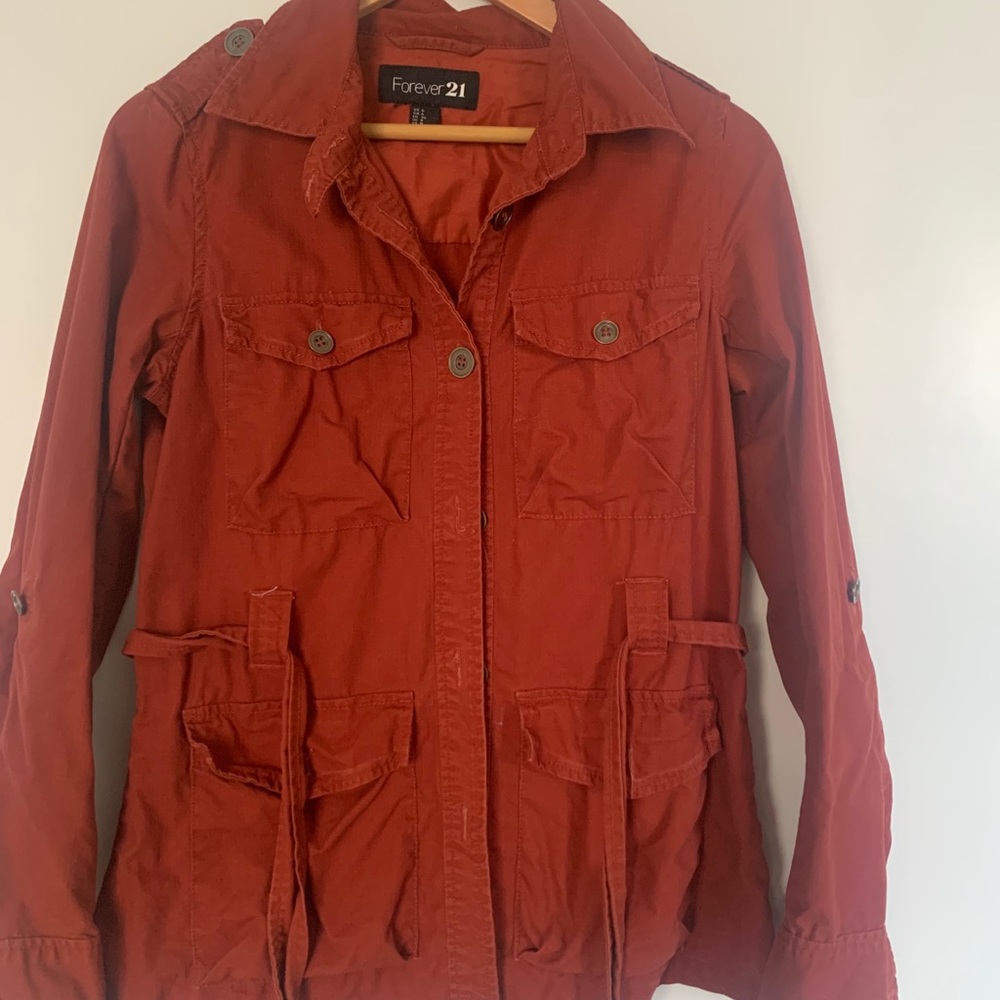 Rust light weight cargo jacket